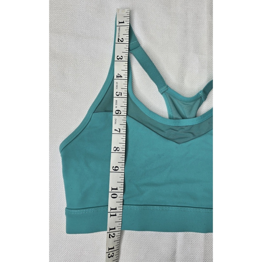 Lorna Jane Women's Teal Strappy Mesh Adjustable Razor Back Sports Bra‎ SZ: 8 - Picture 4 of 6